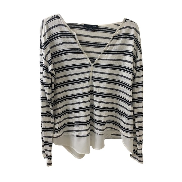 Sanctuary Lagenlook Linen Knit Tunic Top Stripes Layered Women’s Medium - Picture 1 of 12